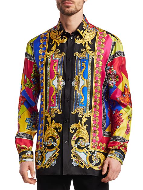 buy mens versace silk shirts|versace collection men shirt.